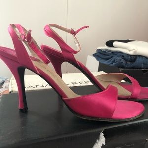Banana Republic pink satin sandals
